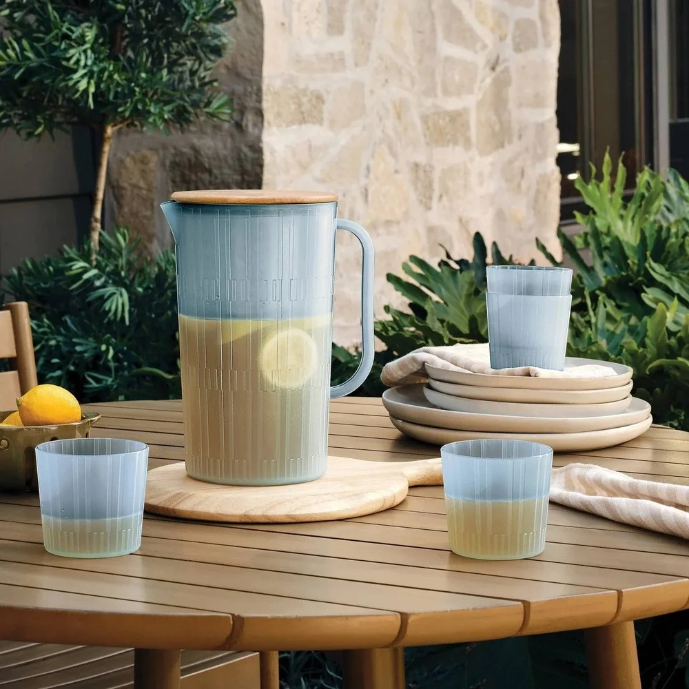 3L Acrylic Beverage Pitcher and Cup Set Blue - Hearth & Hand Magnolia,‎ Target